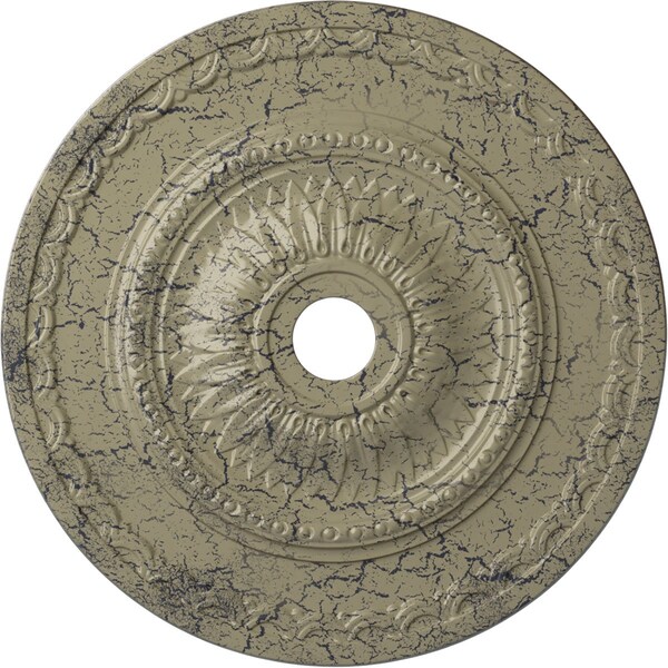 Ekena Millwork Sunflower Medallion (Canopies up to 5 5/8"), 29 1/2"OD x 3 5/8"ID x 1 5/8"P, Castle Stone Crackle CM29SFCSC - main